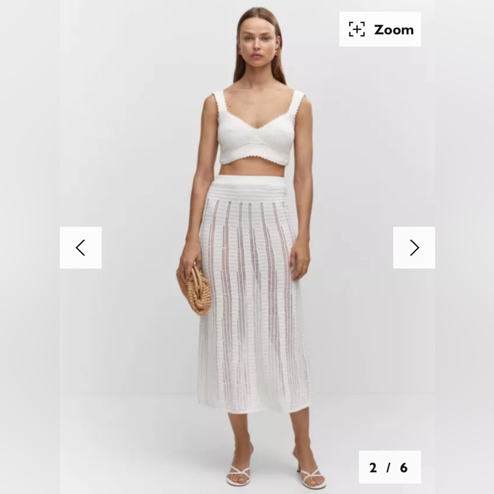 Mango Santorini Crochet Skirt